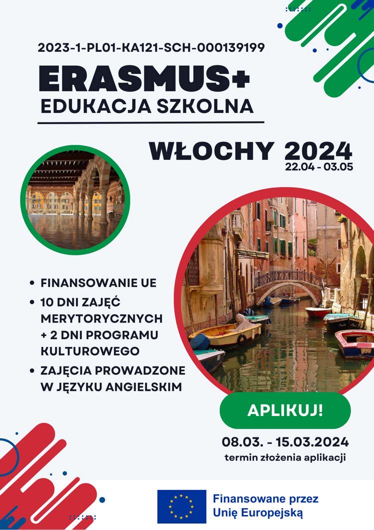 ERASMUS+ Edukacja Szkolna – Włochy 2024, Zespół Szkół Politechnicznych w Głogowie