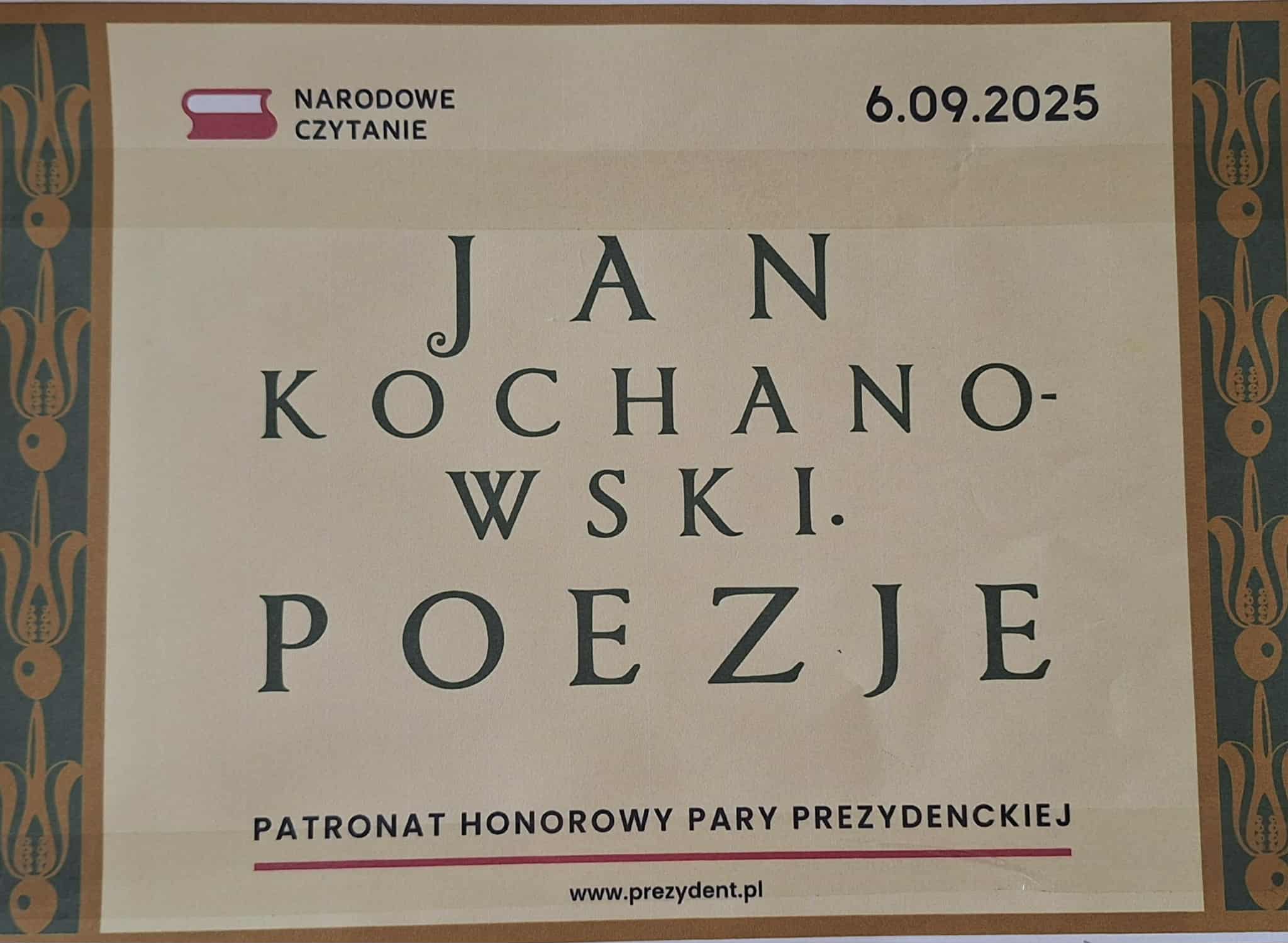 Narodowe Czytanie 2025 – Jan Kochanowski, Zespół Szkół Politechnicznych w Głogowie