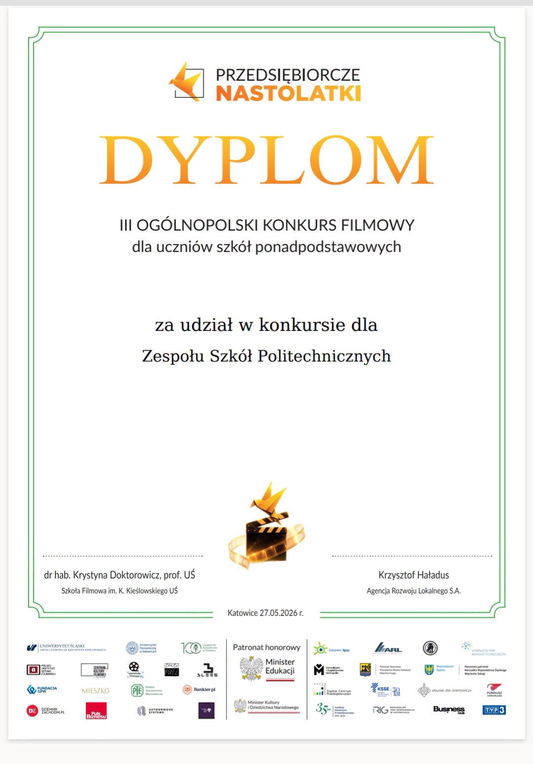 Przedsiębiorczość w praktyce., Zesp&oacute;ł Szk&oacute;ł Politechnicznych w Głogowie
