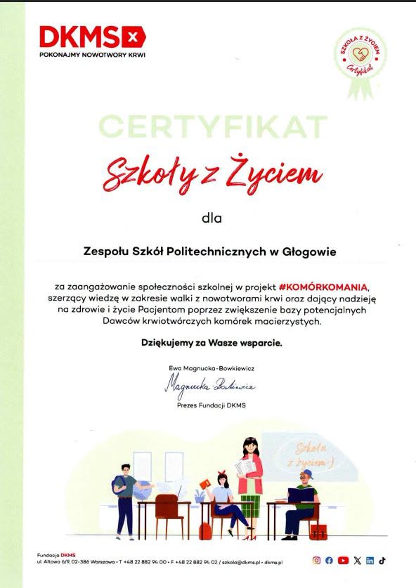 Szkoły z Życiem, Zesp&oacute;ł Szk&oacute;ł Politechnicznych w Głogowie